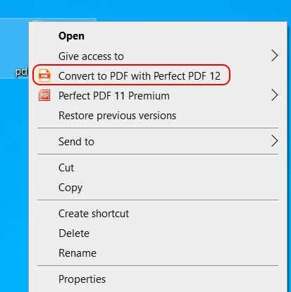 Convert PDF from Explorer