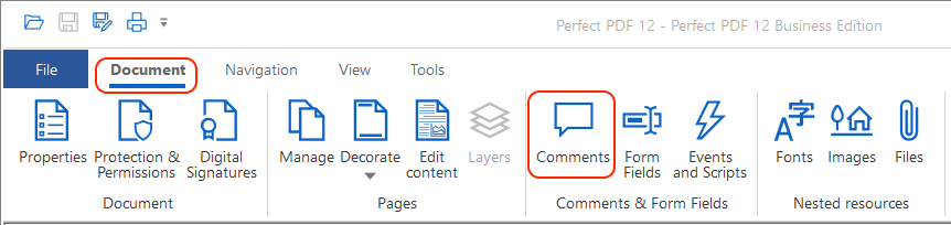 Annotate a PDF Document