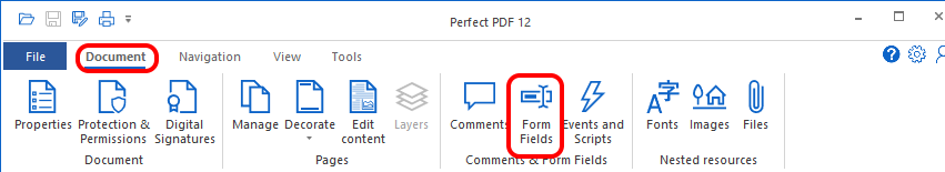 Create PDF form
