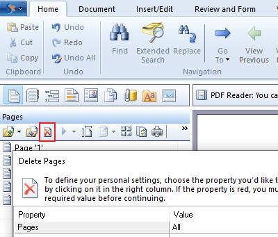 Remove pdf pages